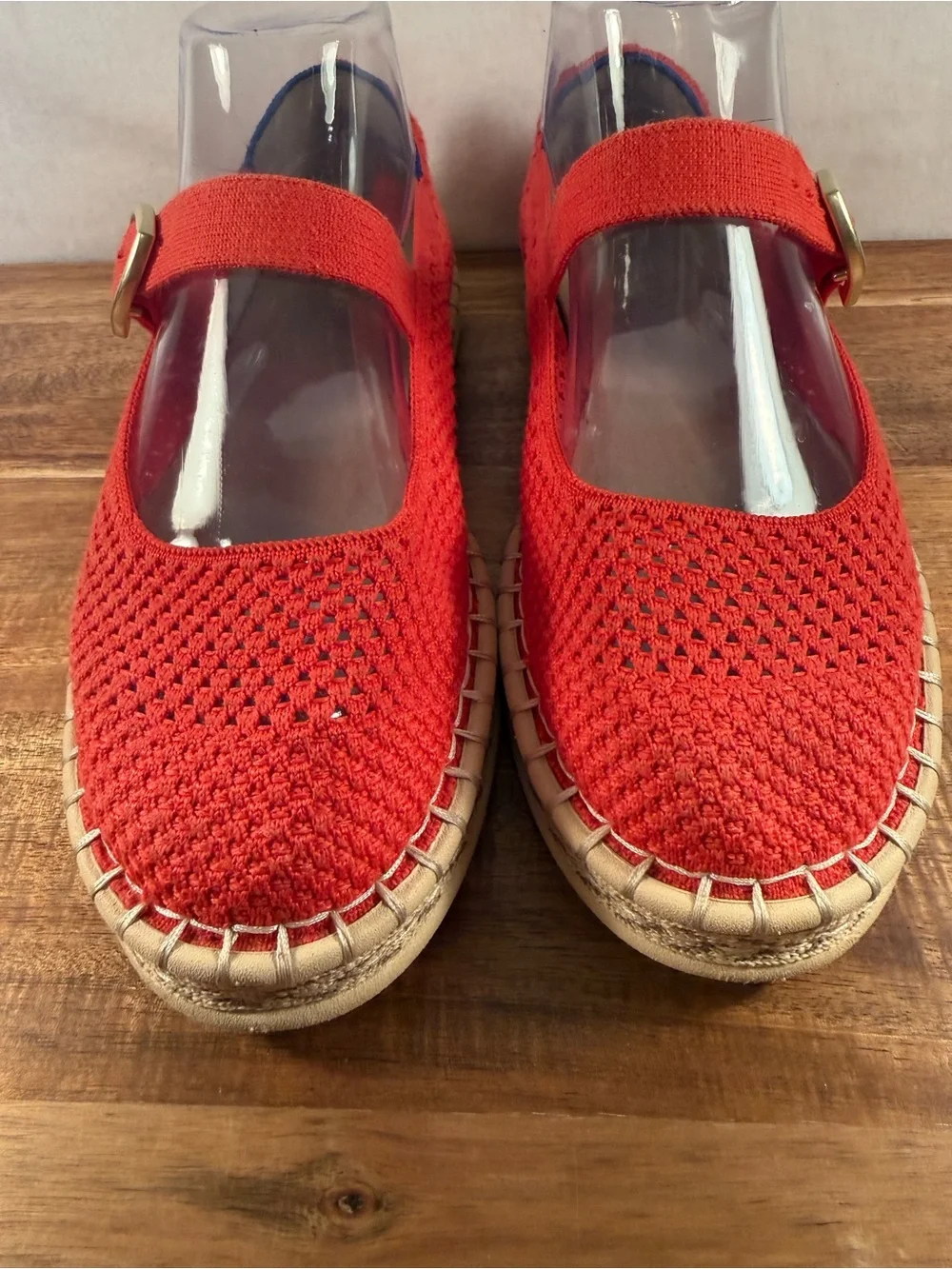 Rothy's Mary Jane Flat with Espadrille Style Sole Red Size 8.5